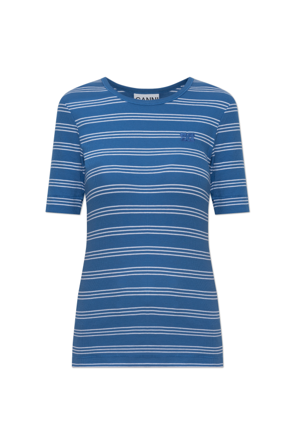 Ribbed top with striped pattern od Ganni