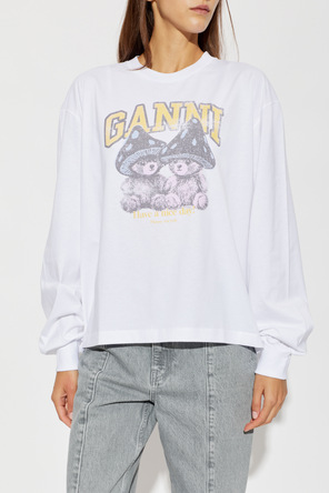 Ganni T-shirt z kolorowym nadrukiem