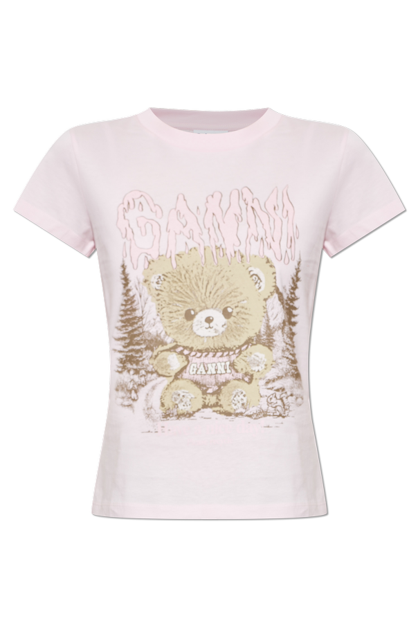 T-shirt with colorful print od Ganni