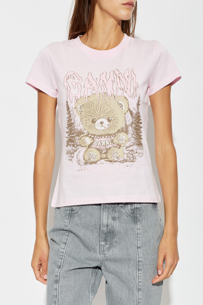 Ganni T-shirt z kolorowym nadrukiem
