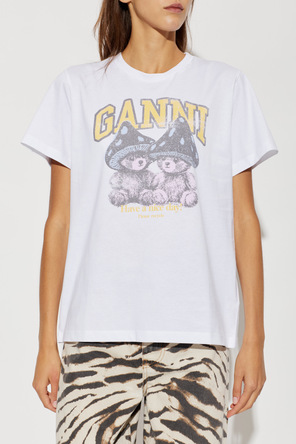 Ganni T-shirt z kolorowym nadrukiem