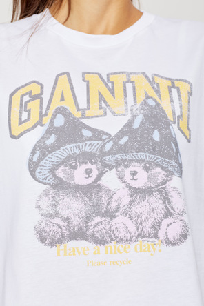 Ganni T-shirt z kolorowym nadrukiem