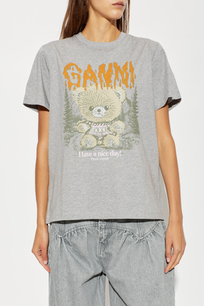 Ganni T-shirt z kolorowym nadrukiem