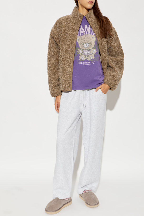 Ganni T-Shirt mit buntem Druck