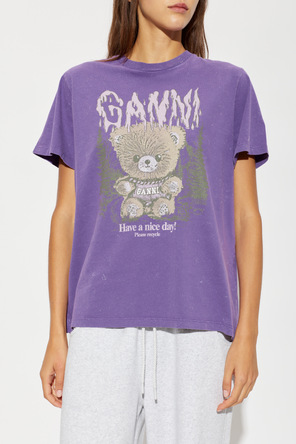 Ganni T-Shirt mit buntem Druck