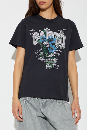 Ganni T-shirt z kolorowym nadrukiem
