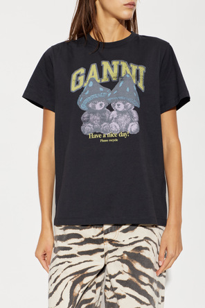 Ganni T-shirt z kolorowym nadrukiem