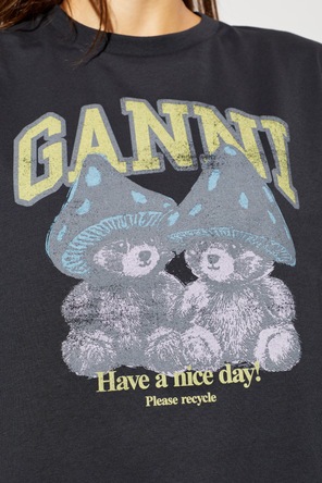 Ganni T-shirt z kolorowym nadrukiem