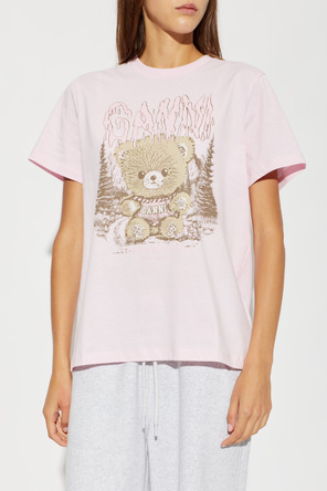 Ganni T-shirt z kolorowym nadrukiem