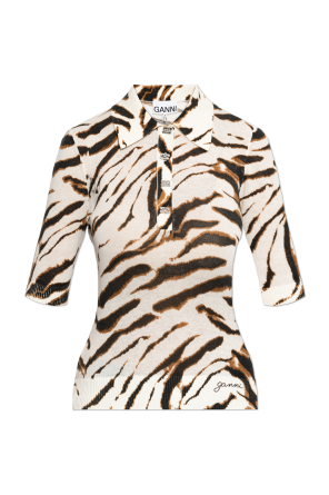 Polo with animal motif