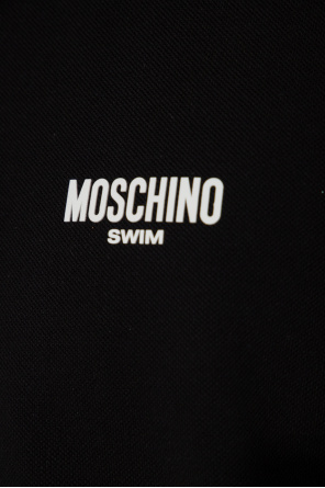 Moschino tartan trim short-sleeved ven polo shirt Grigio
