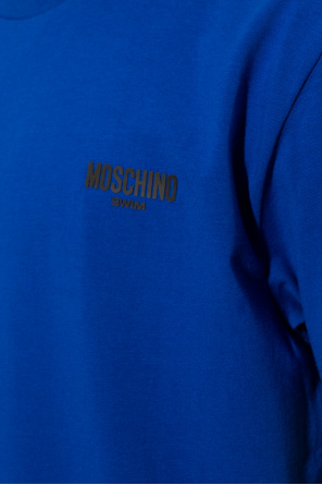 Moschino Levi's Skateboarding Yosemite t-shirt med Yosemite rundt logo i ultra marineblå