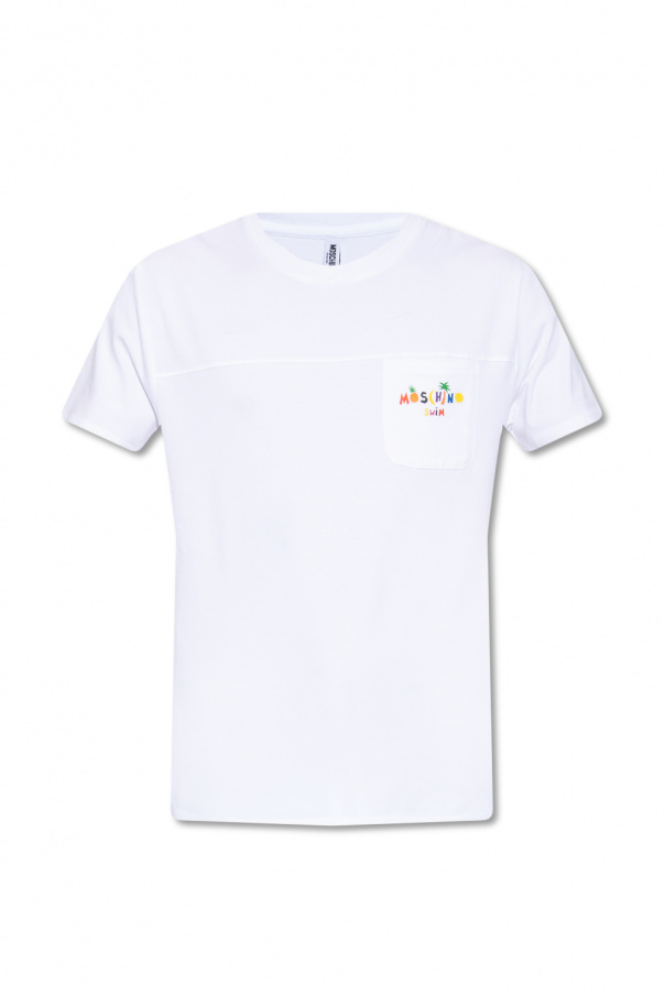 Moschino T-shirt Splide Logo preto cinzento