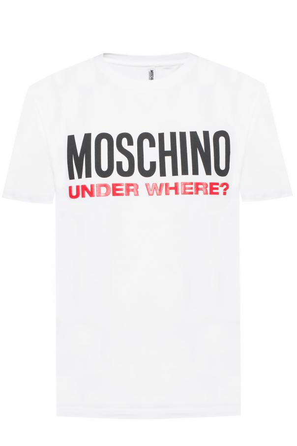 white and red moschino t shirt