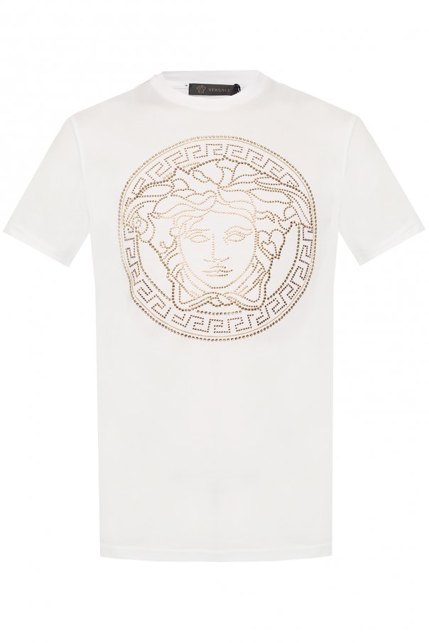 Versace Embellished Medusa head T-shirt