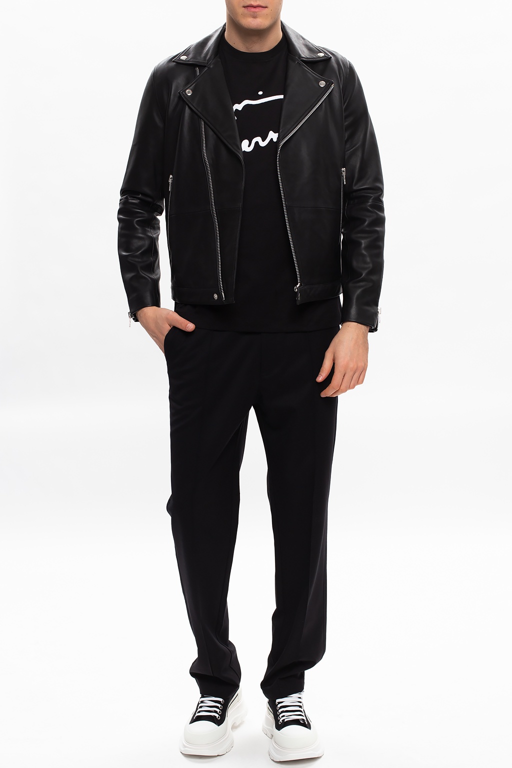 versace leather shirt