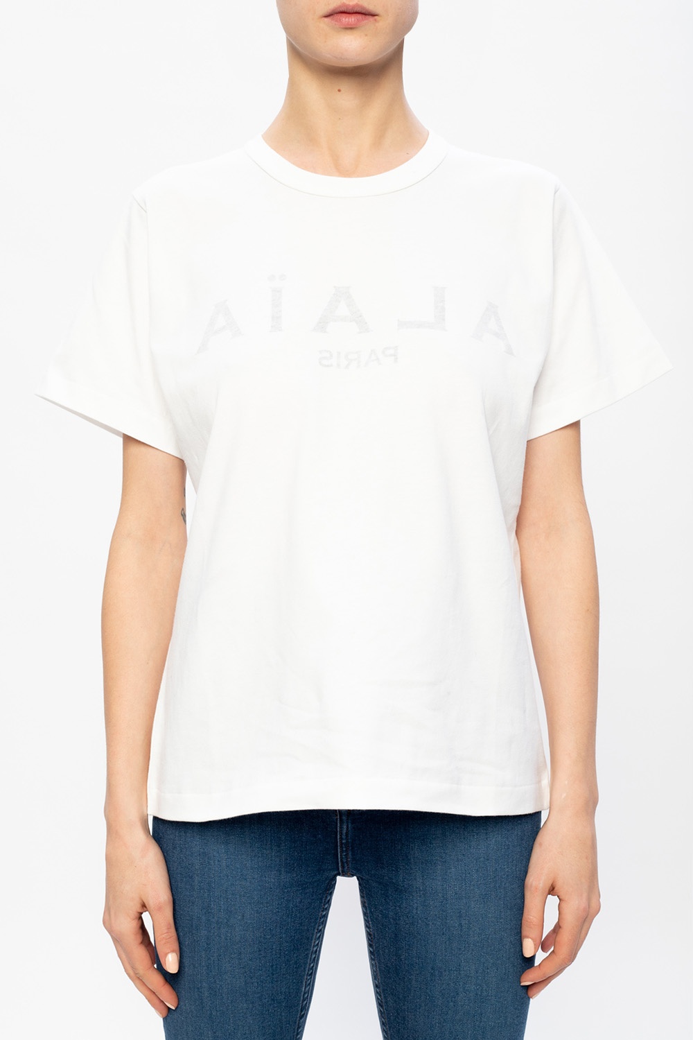 Alaia T-shirt beetroot with logo