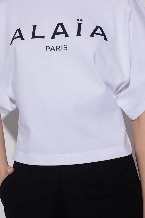 White T-shirt with logo Alaïa - Vitkac Germany