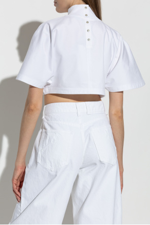 Alaïa Short top with a turtleneck