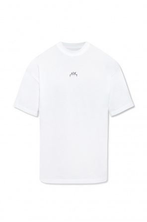 shrunken t-shirt with logo in grey marl