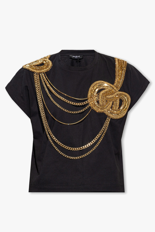 Balmain T-shirt with chain