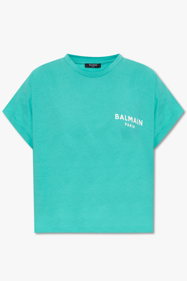 Balmain Cropped T-shirt  with logo