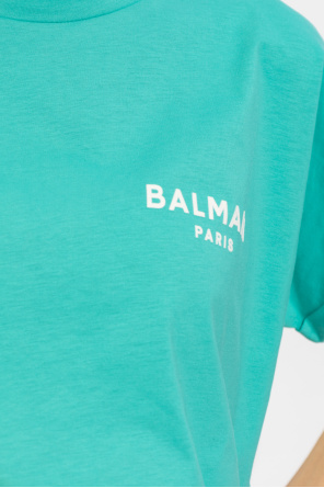 Balmain Cropped T-shirt  with logo