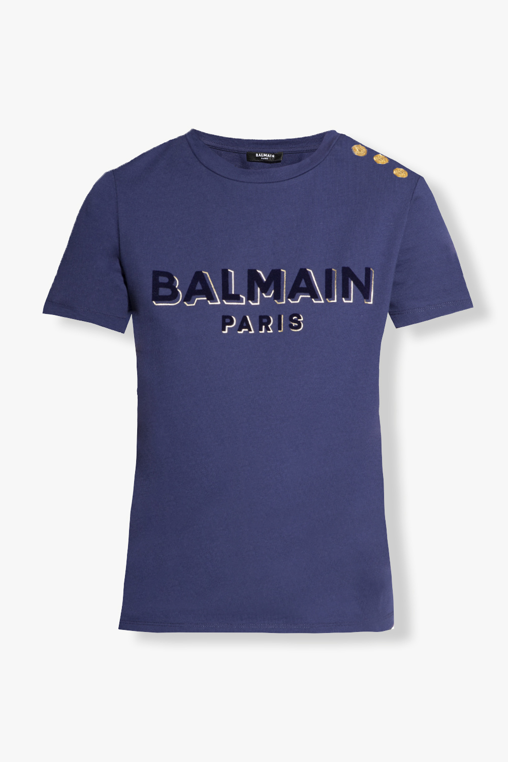 Navy blue T-shirt logo Balmain - TW