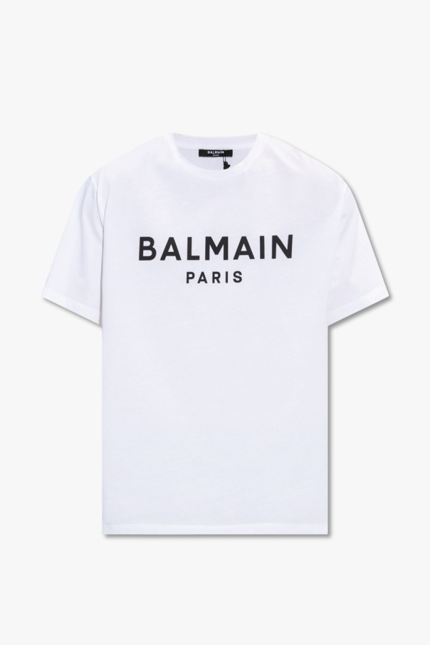 Balmain Balmain embossed-button striped T-shirt dress Blu