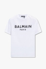 Balmain cropped logo-flocked T-shirt