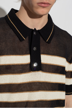 Balmain Canali half-zip polo blu shirt