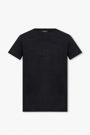 balmain kids printed cropped cotton sweatshirt