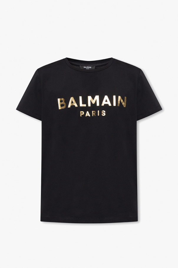 balmain panelled T-shirt with logo
