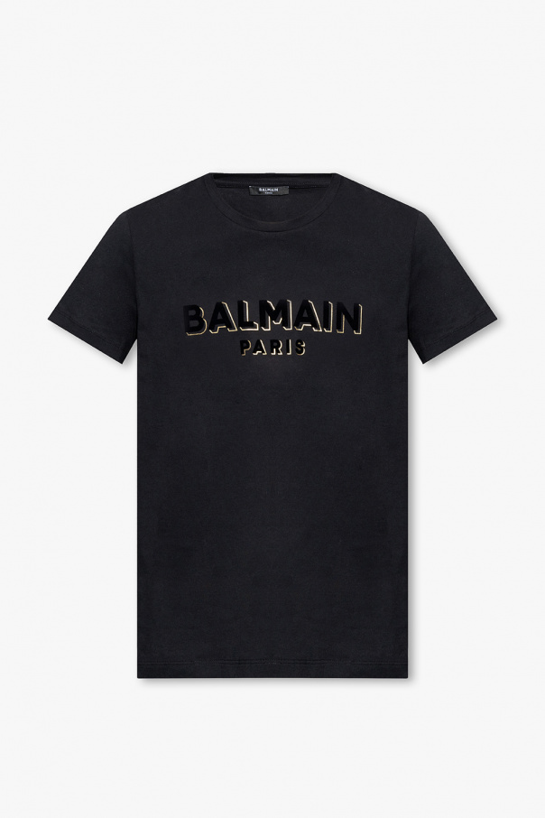 Balmain Balmain Kids logo-tape triangle cup bikini set