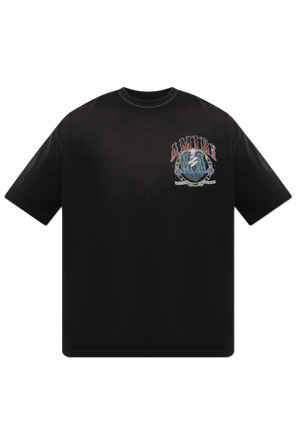 T-Shirt mit Print und schimmernden Kristallen
