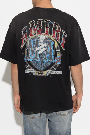 Amiri T-shirt z nadrukiem i połyskującymi kryształami