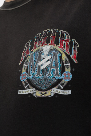 Amiri T-shirt z nadrukiem i połyskującymi kryształami