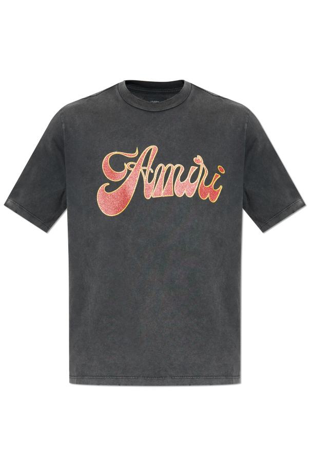 T-shirt with a logo and a shimmering finish od Amiri