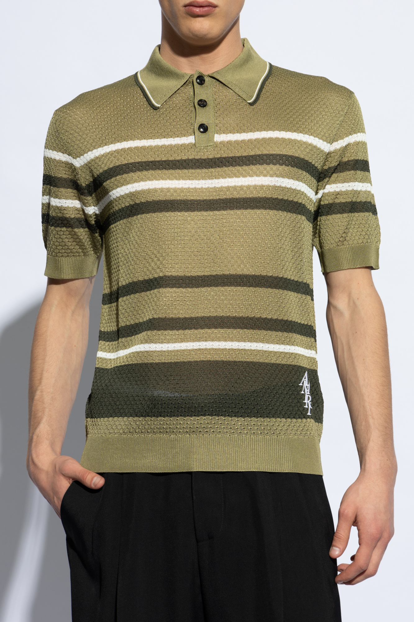 Amiri Bold Tipped Sleeve Polo