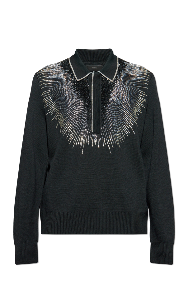 Polo with shimmering appliqués od Amiri