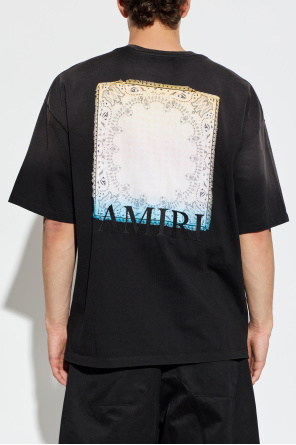 Amiri T-shirt z kolorowym nadrukiem na plecach