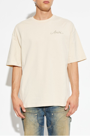 Amiri T-shirt z kolorowym nadrukiem na plecach