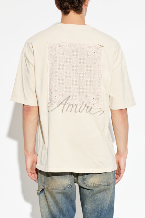 Amiri T-shirt z kolorowym nadrukiem na plecach