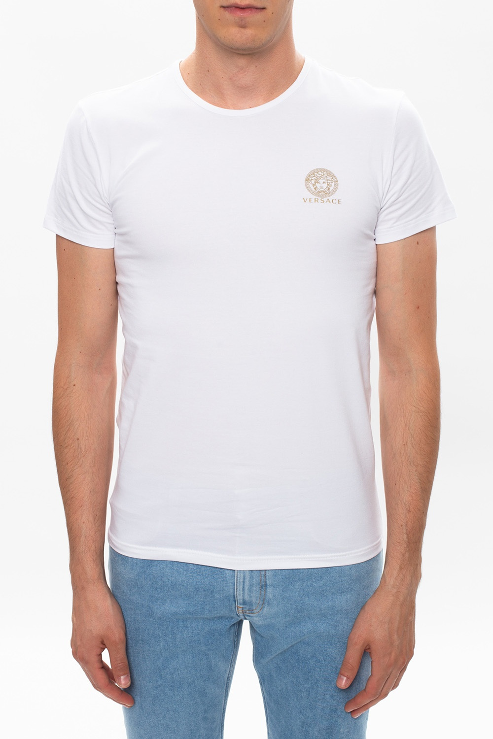 Versace Santa Cruz mixed-up dot fade t-shirt RED in white