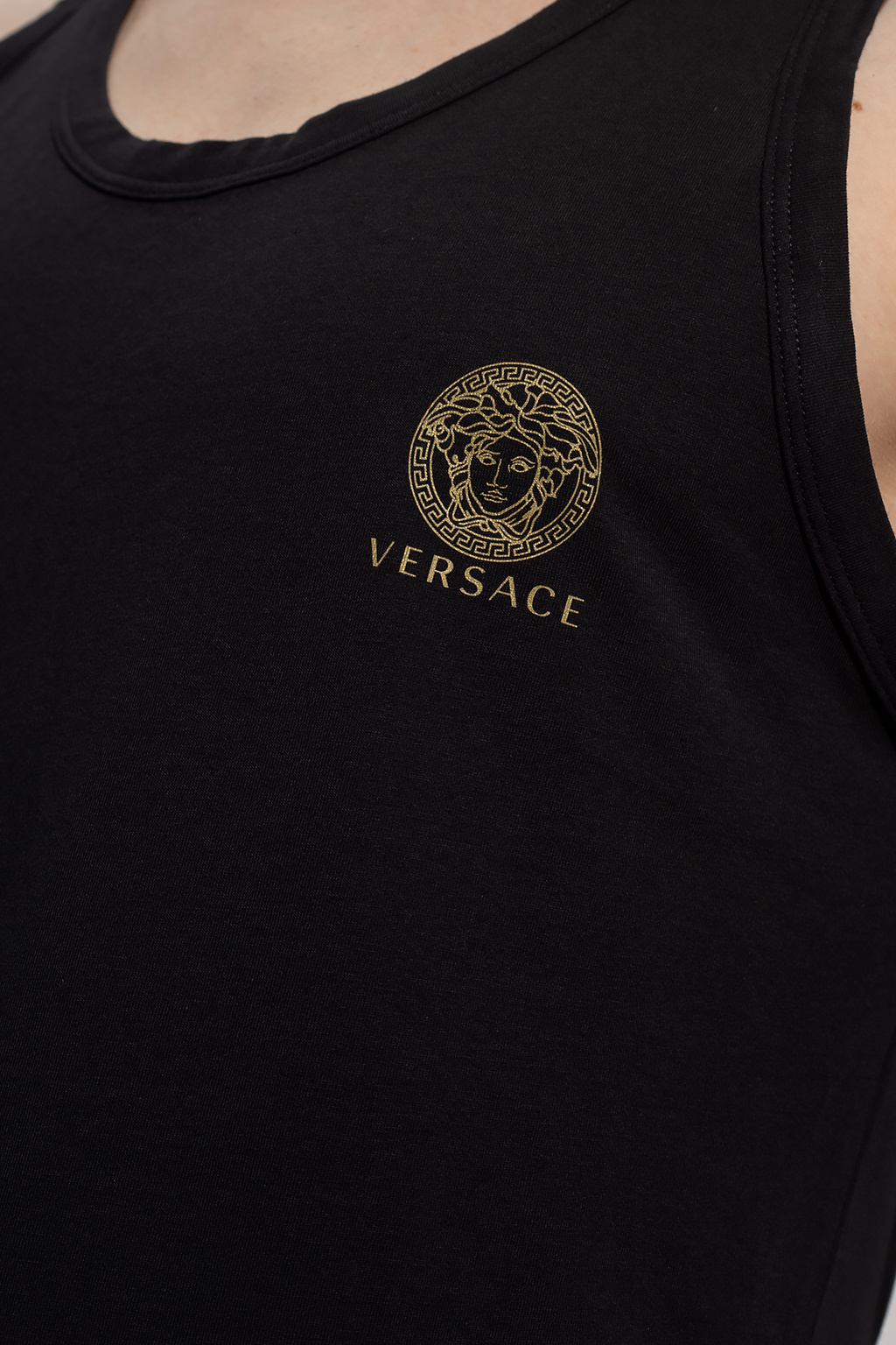 Versace Brave Soul silm fit Logoprint shirt in navy