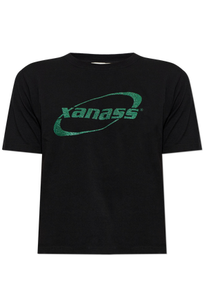 T-Shirt mit Print und Glitzer-Finish