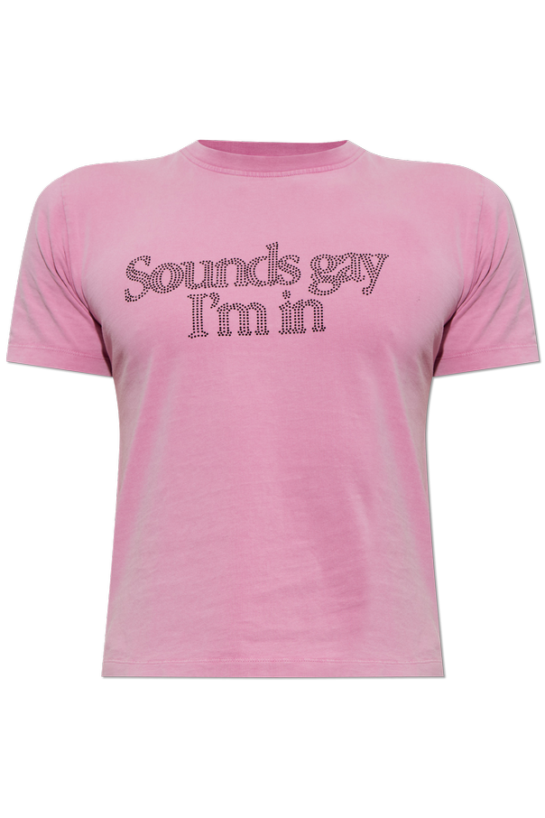 T-shirt with shimmering sequins od CARNE BOLLENTE