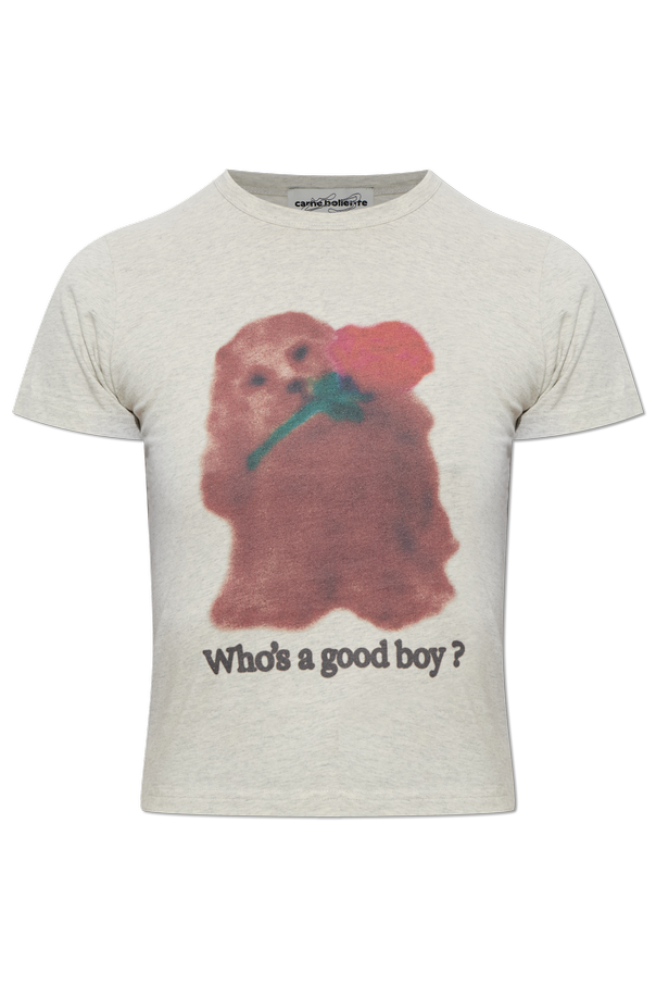 T-shirt with a colourful print od CARNE BOLLENTE