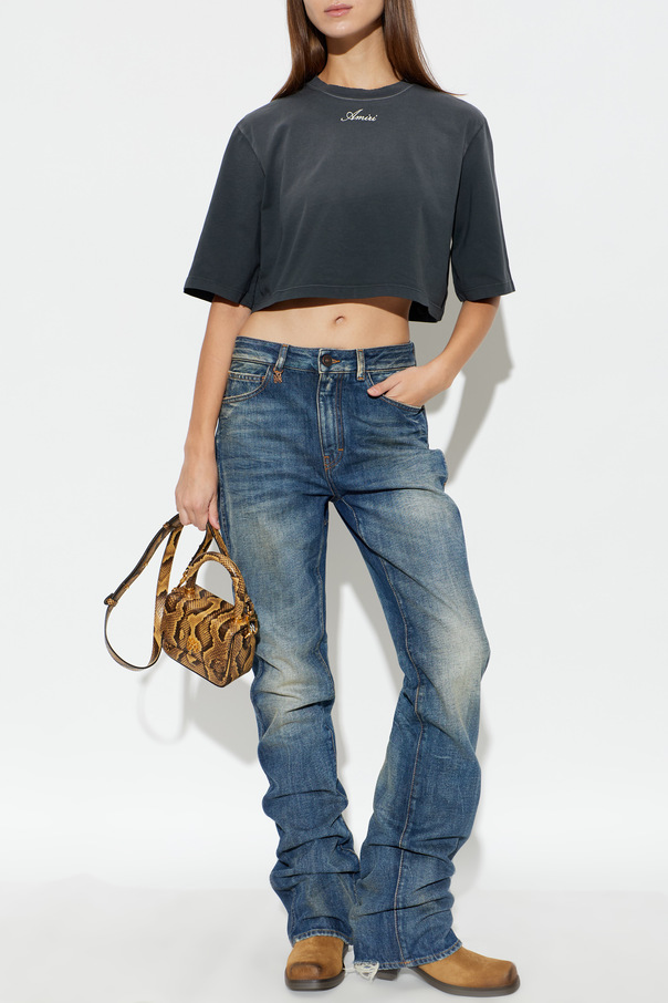 Amiri Cropped t-shirt with a ‘vintage’ effect