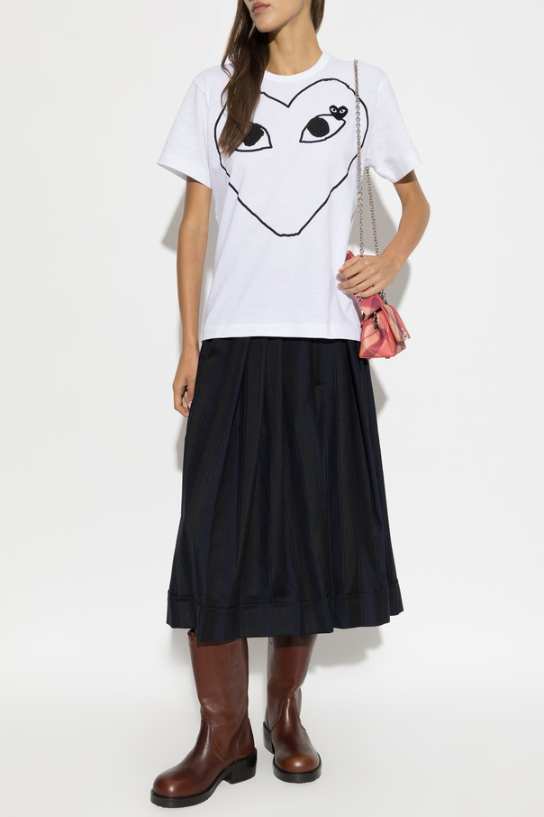 Comme des Garçons Play Cotton T-shirt with logo patch